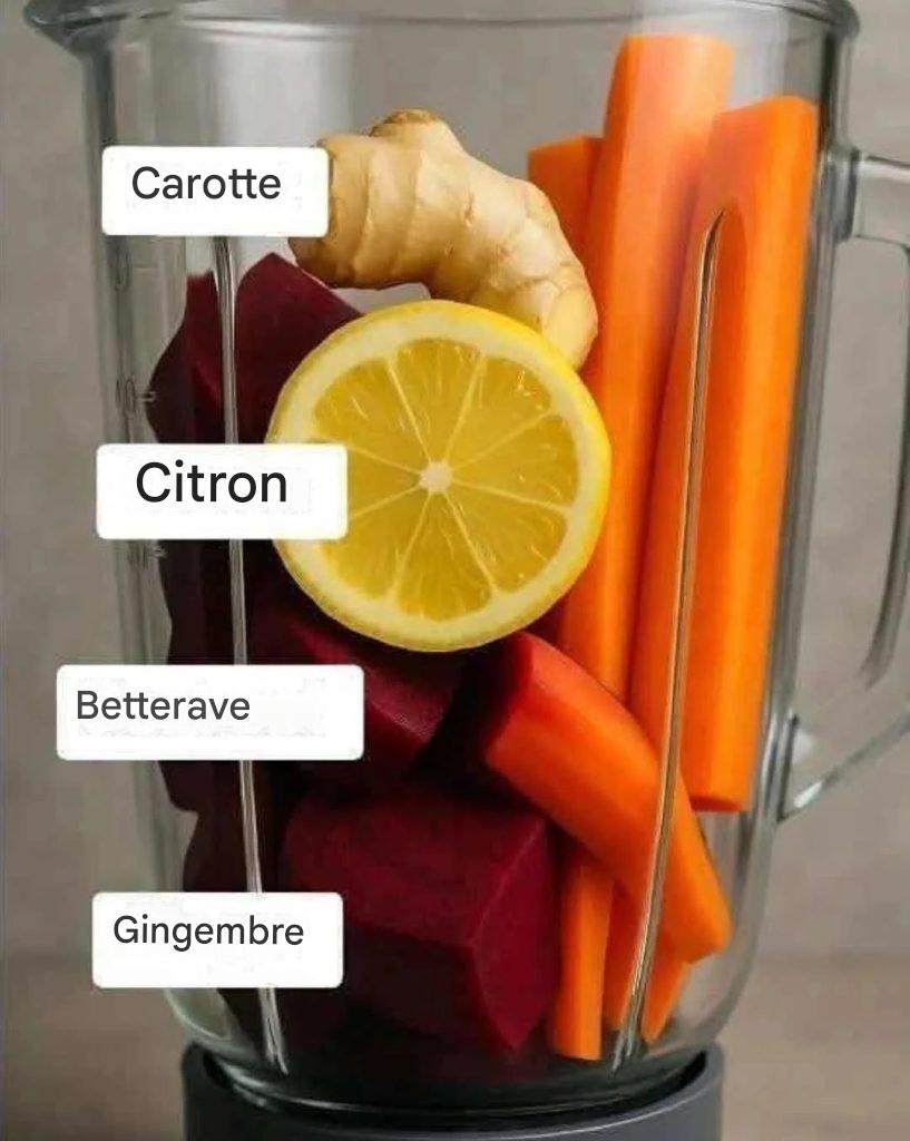 Jus de carotte, betterave, citron et gingembre : un élixir de santé naturel pour l’énergie et la détoxification
