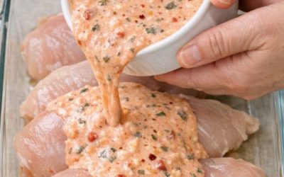 Poulet rôti aux tomates et au basilic