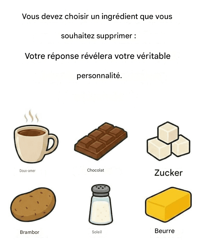 Choisissez un ingrédient dont vous pouvez vous passer : votre réponse révèle votre véritable personnalité