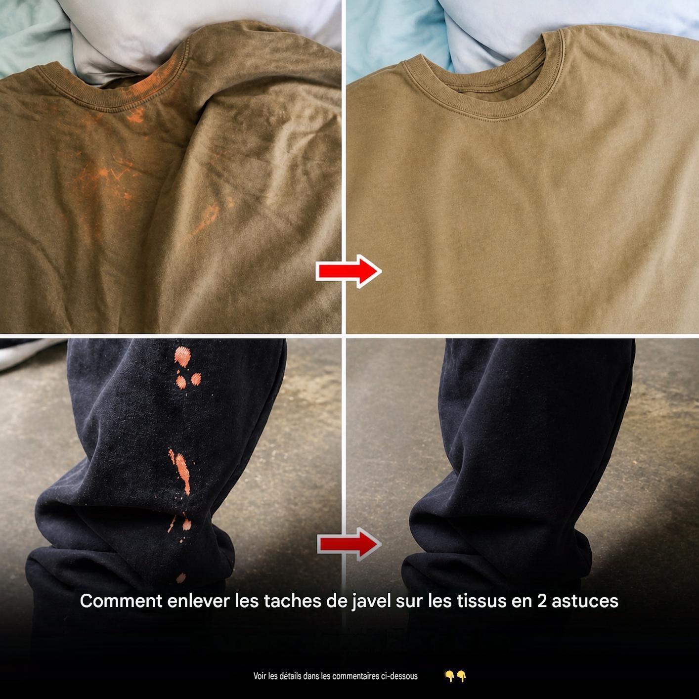 Comment enlever les taches de javel sur les vêtements de couleur