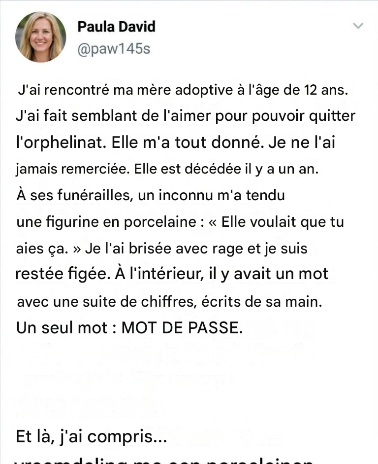 Le secret de la figurine en porcelaine : comment un héritage brisé a changé ma vie.