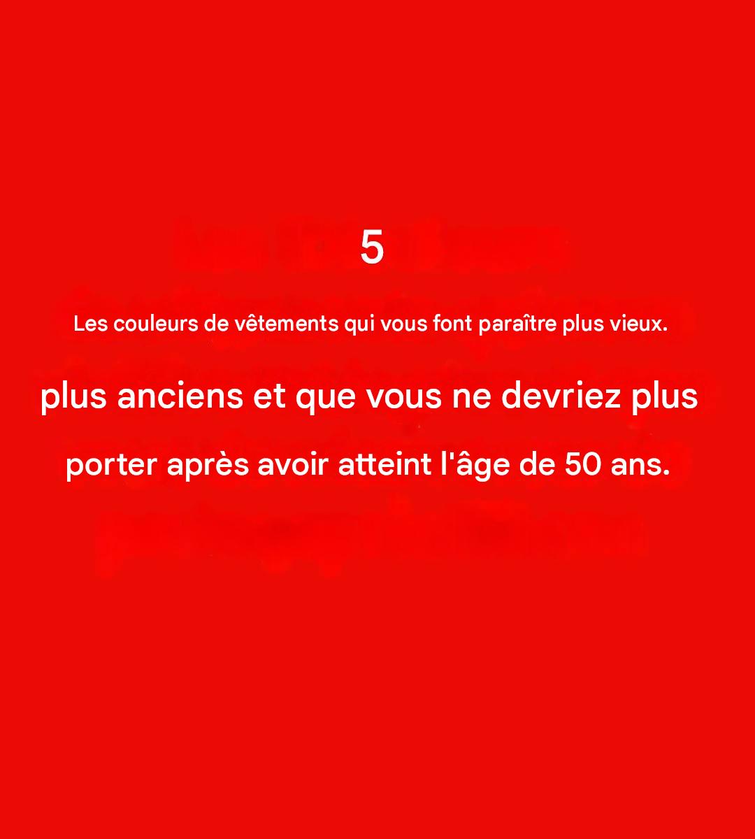 5 couleurs à éviter après 50 ans : elles peuvent donner un aspect terne à votre peau.