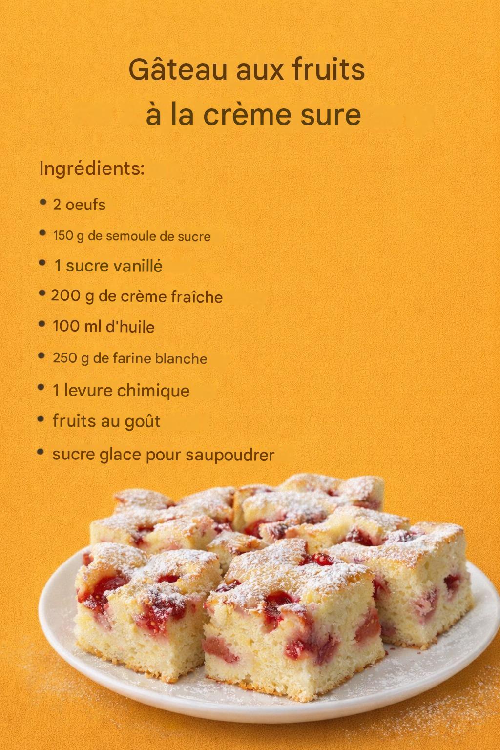 Gâteau aux fruits à la crème sure – moelleux et fondant
