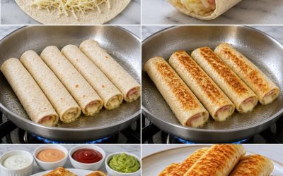 Rouleaux de tortillas simples, pratiques et délicieux au jambon et au fromage🌯🧀
