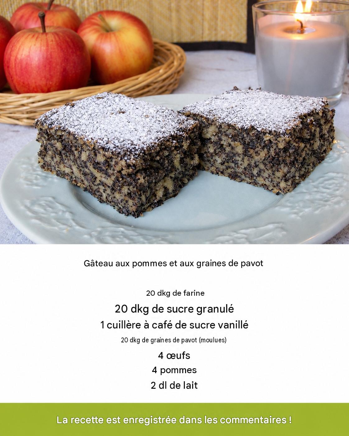 Gâteau EXPRESS aux graines de pavot et aux pommes : Incroyablement juteux et prêt en 15 minutes !