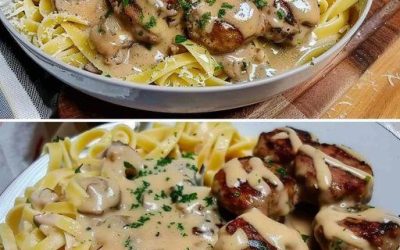 Je cuisine des tagliatelles à la sauce aux champignons et aux boulettes de viande deux fois par semaine !