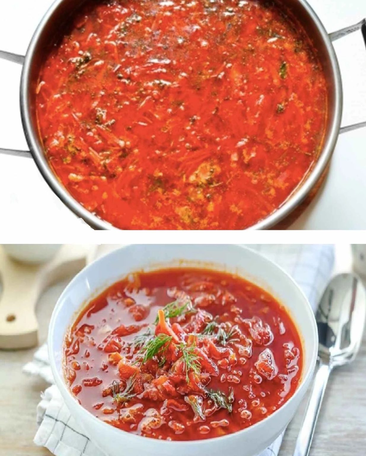 Le véritable bortsch ukrainien : une soupe épaisse et savoureuse, meilleure le lendemain.