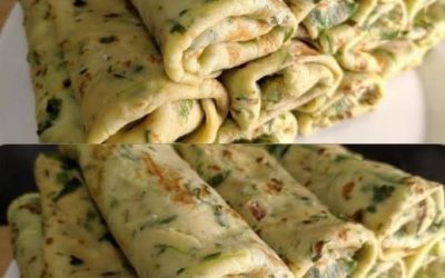Crêpes aux courgettes fourrées au fromage blanc