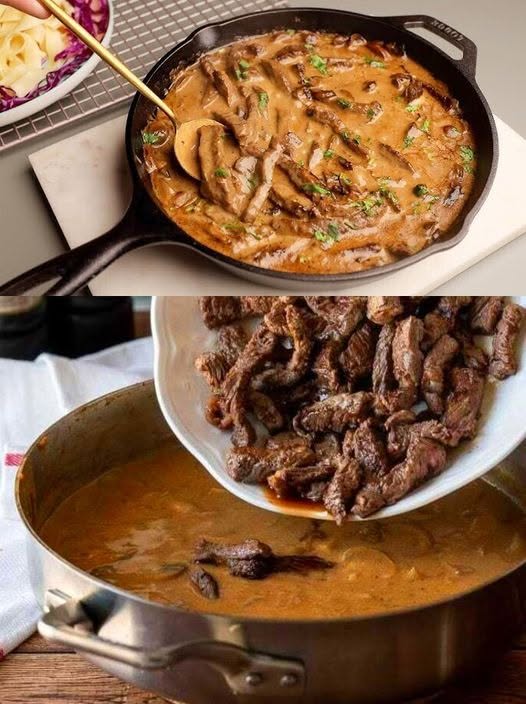 Le bœuf Stroganoff est incroyablement délicieux.