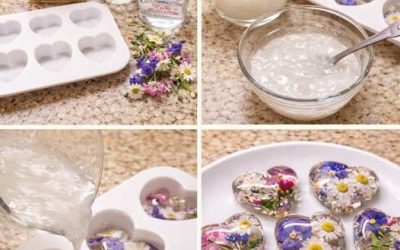 Cœurs et fleurs en fécule de maïs : de superbes créations en vitrail à faire soi-même
