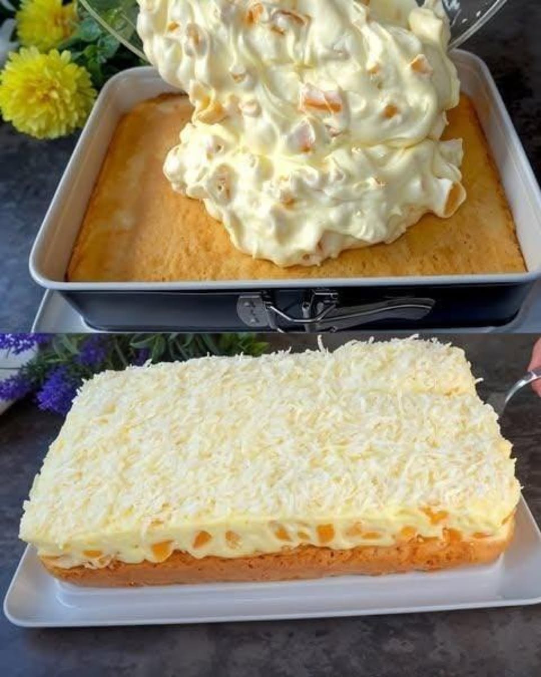 Fanta à la mandarine – un dessert rafraîchissant avec une croûte moelleuse et une crème au citron