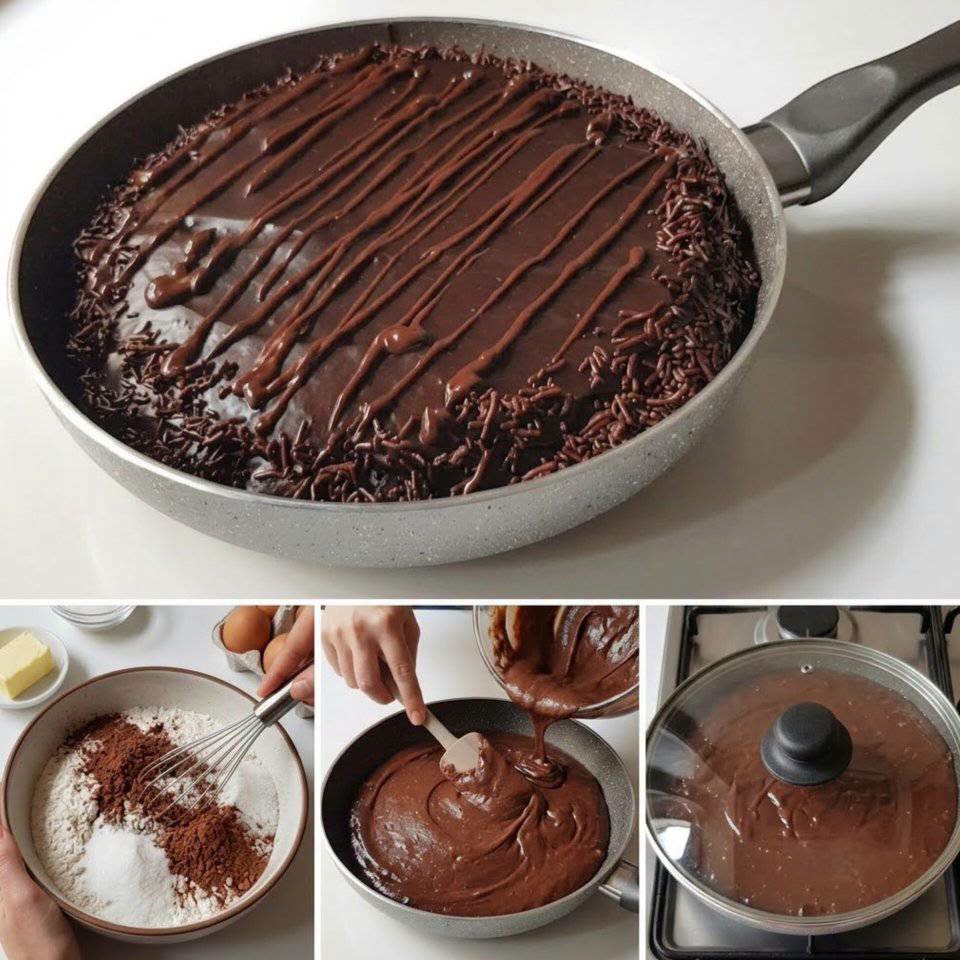Ce gâteau au chocolat cuit à la poêle est absolument délicieux