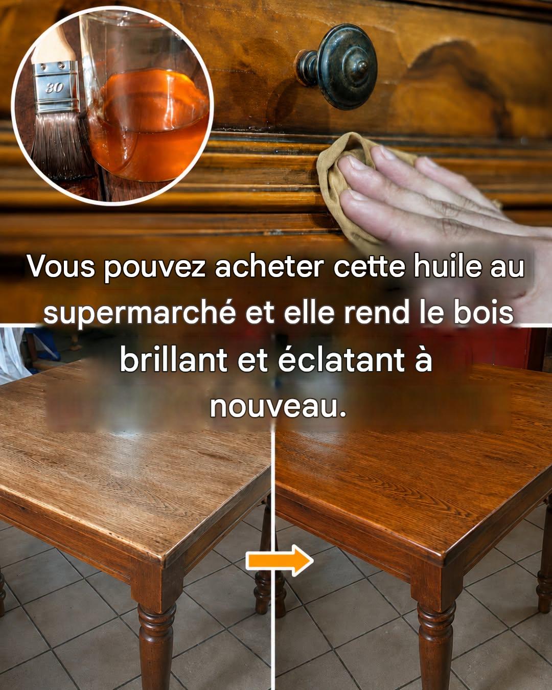 L’huile spéciale qui polit les meubles en bois et leur redonne un aspect neuf.