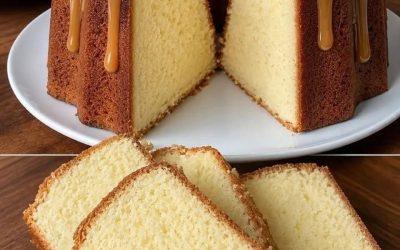 Gâteau éponge à la vanille glacé au caramel