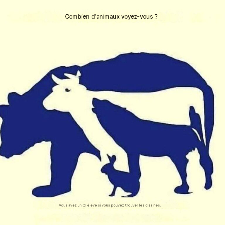 Pouvez-vous trouver les 10 animaux sur la photo ?