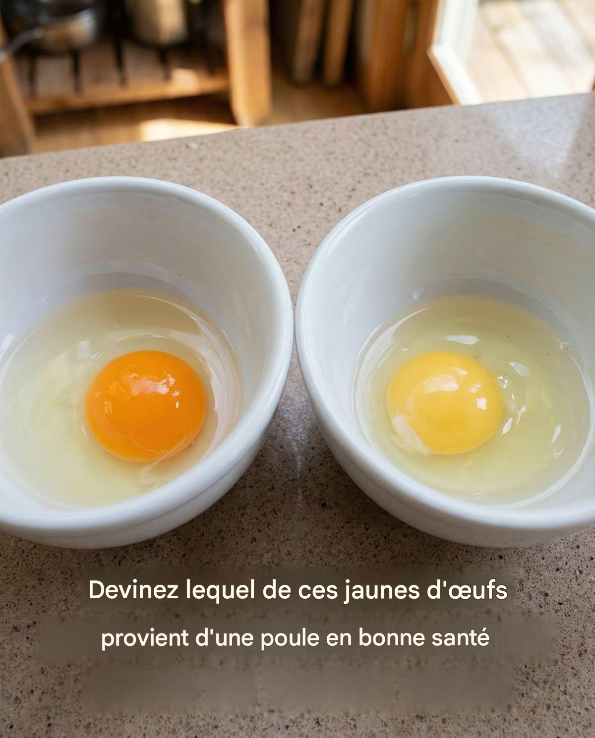 Devinez lequel de ces jaunes d’œufs provient d’une poule en bonne santé